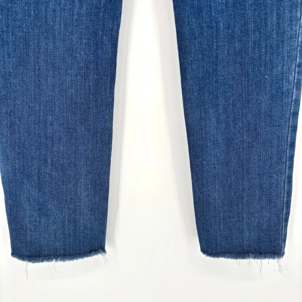 Levis 721 High Rise Skinny Jeans Womens 29 Medium Wash Blue Raw Hem